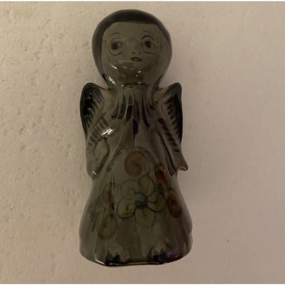 ANGEL HANDCRAFTED TONALA FIGURINE MEXICO VINTAGE CERAMIC 6" INCHES TALL - Picture 1 of 11